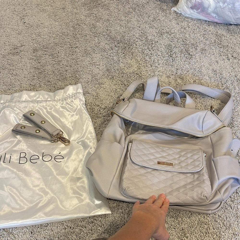 Luli Bebe Diaper Bag Monaco (larger size) stone grey